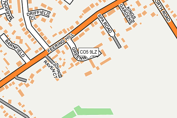 CO5 9LZ map - OS OpenMap – Local (Ordnance Survey)