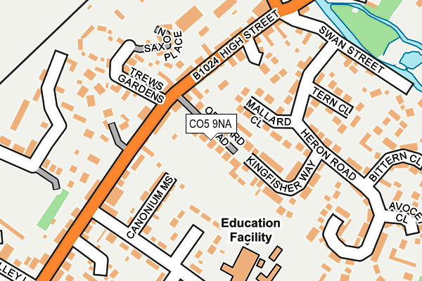 CO5 9NA map - OS OpenMap – Local (Ordnance Survey)