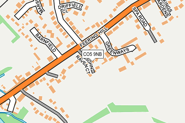 CO5 9NB map - OS OpenMap – Local (Ordnance Survey)