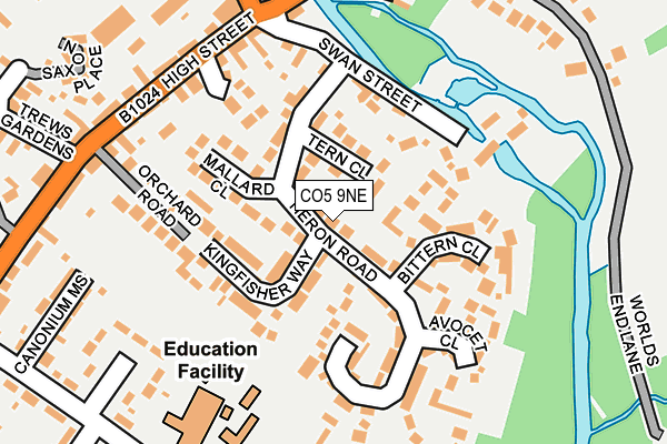 CO5 9NE map - OS OpenMap – Local (Ordnance Survey)