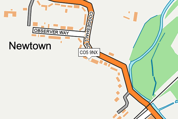 CO5 9NX map - OS OpenMap – Local (Ordnance Survey)