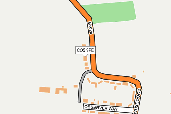 CO5 9PE map - OS OpenMap – Local (Ordnance Survey)