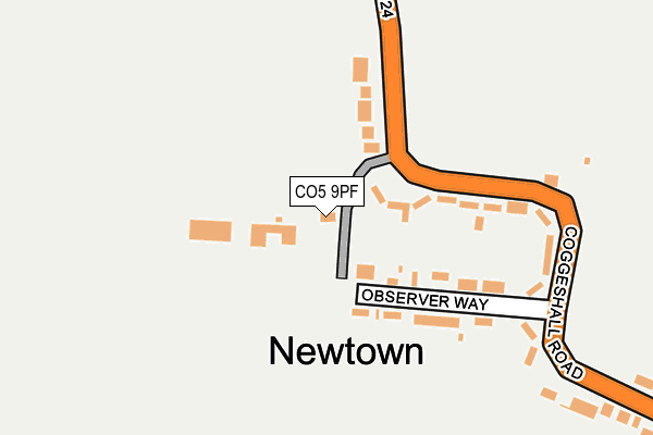 CO5 9PF map - OS OpenMap – Local (Ordnance Survey)