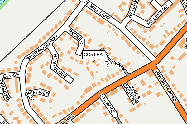 CO5 9RA map - OS OpenMap – Local (Ordnance Survey)