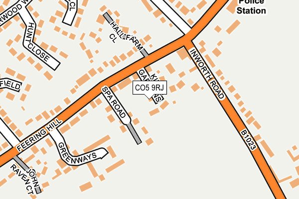 CO5 9RJ map - OS OpenMap – Local (Ordnance Survey)