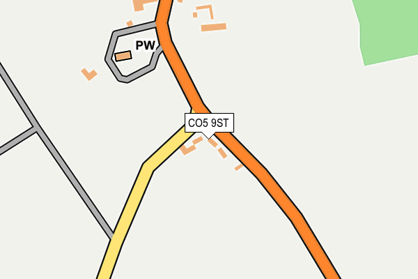 CO5 9ST map - OS OpenMap – Local (Ordnance Survey)