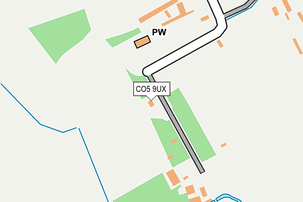 CO5 9UX map - OS OpenMap – Local (Ordnance Survey)