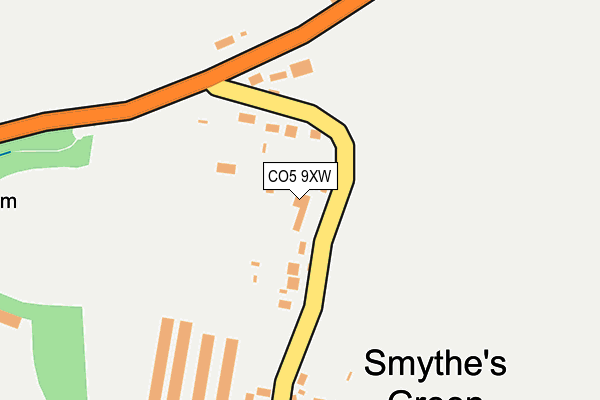 CO5 9XW map - OS OpenMap – Local (Ordnance Survey)