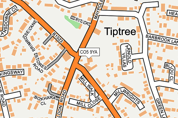 CO5 9YA map - OS OpenMap – Local (Ordnance Survey)