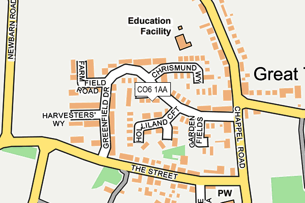 CO6 1AA map - OS OpenMap – Local (Ordnance Survey)