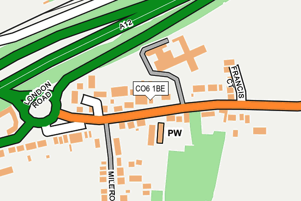 CO6 1BE map - OS OpenMap – Local (Ordnance Survey)