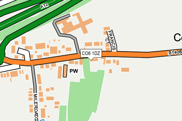 CO6 1DZ map - OS OpenMap – Local (Ordnance Survey)