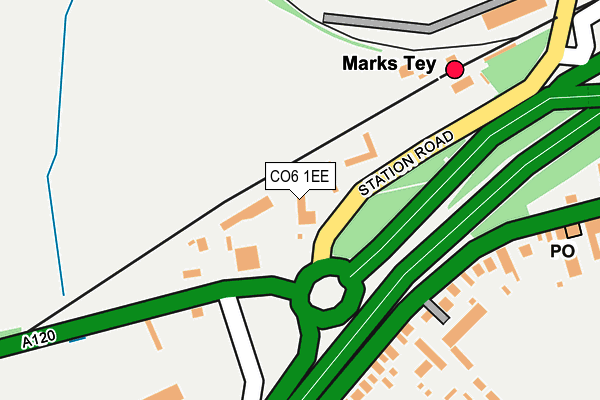 CO6 1EE map - OS OpenMap – Local (Ordnance Survey)