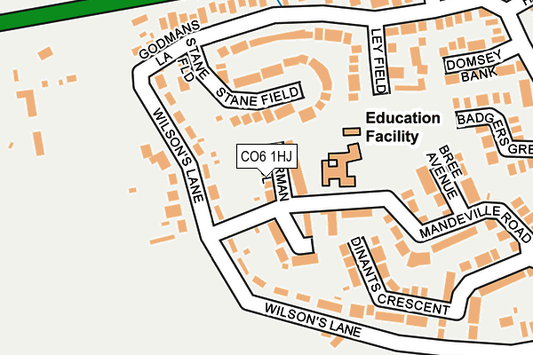 CO6 1HJ map - OS OpenMap – Local (Ordnance Survey)