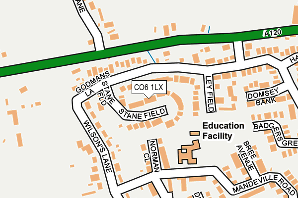 CO6 1LX map - OS OpenMap – Local (Ordnance Survey)