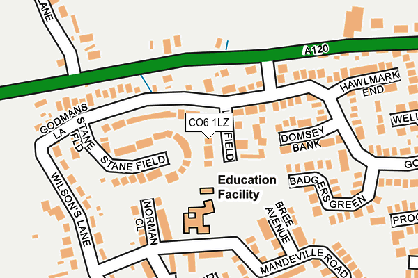 CO6 1LZ map - OS OpenMap – Local (Ordnance Survey)