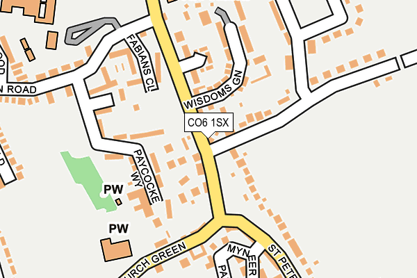 CO6 1SX map - OS OpenMap – Local (Ordnance Survey)