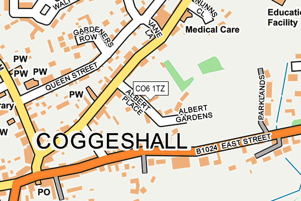 CO6 1TZ map - OS OpenMap – Local (Ordnance Survey)