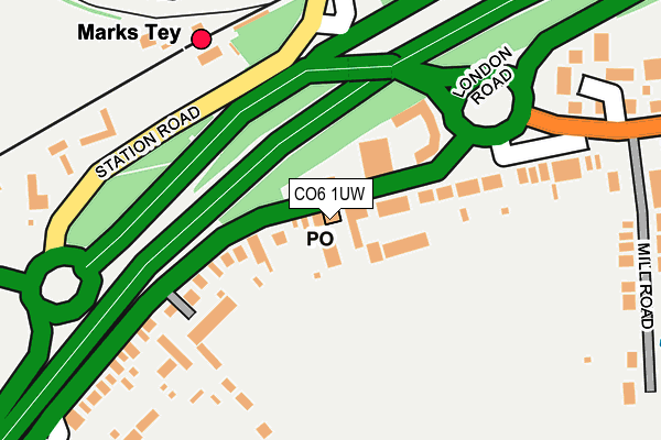 CO6 1UW map - OS OpenMap – Local (Ordnance Survey)