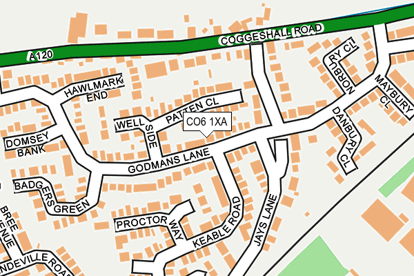 CO6 1XA map - OS OpenMap – Local (Ordnance Survey)