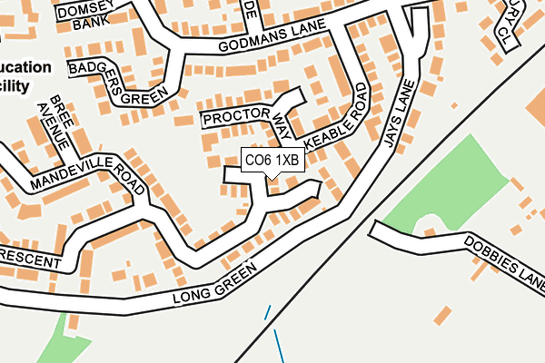 CO6 1XB map - OS OpenMap – Local (Ordnance Survey)