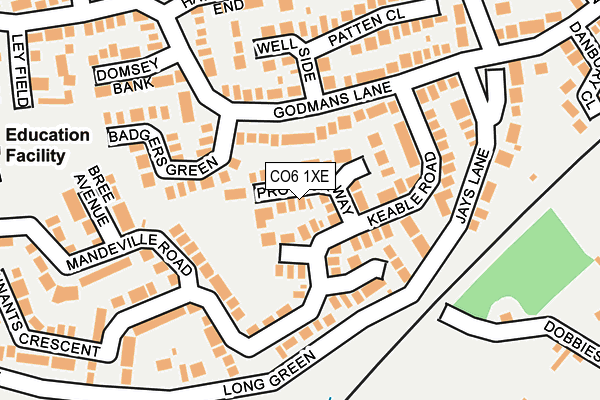 CO6 1XE map - OS OpenMap – Local (Ordnance Survey)
