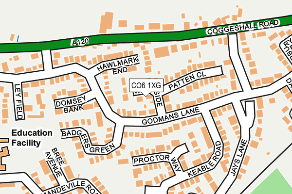 CO6 1XG map - OS OpenMap – Local (Ordnance Survey)