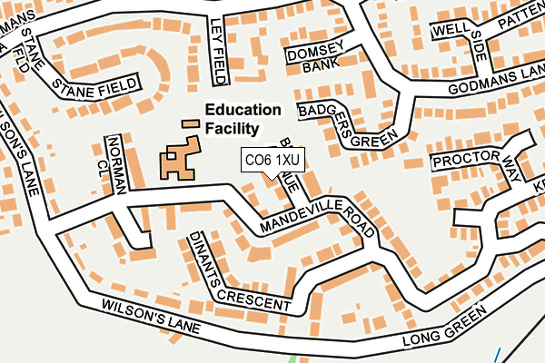 CO6 1XU map - OS OpenMap – Local (Ordnance Survey)