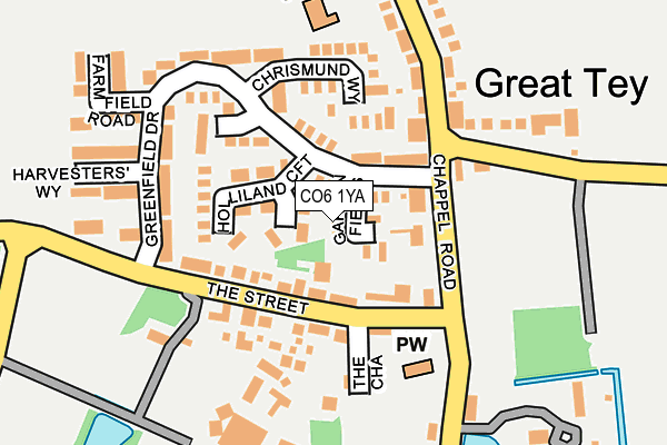 CO6 1YA map - OS OpenMap – Local (Ordnance Survey)