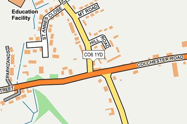 CO6 1YD map - OS OpenMap – Local (Ordnance Survey)