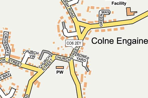 CO6 2EY map - OS OpenMap – Local (Ordnance Survey)