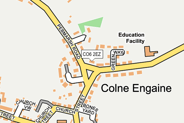 CO6 2EZ map - OS OpenMap – Local (Ordnance Survey)