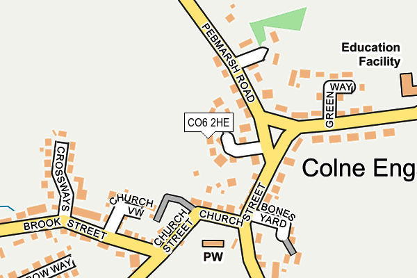 CO6 2HE map - OS OpenMap – Local (Ordnance Survey)