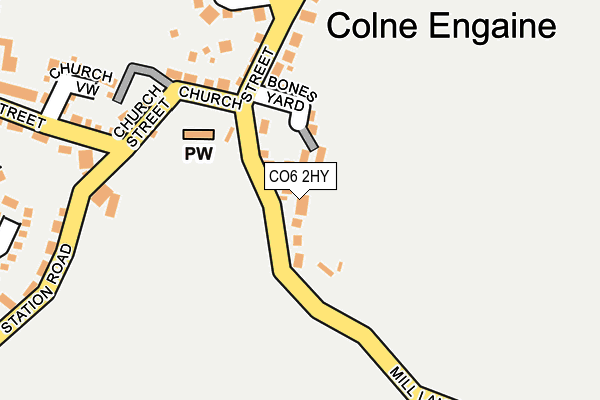 CO6 2HY map - OS OpenMap – Local (Ordnance Survey)