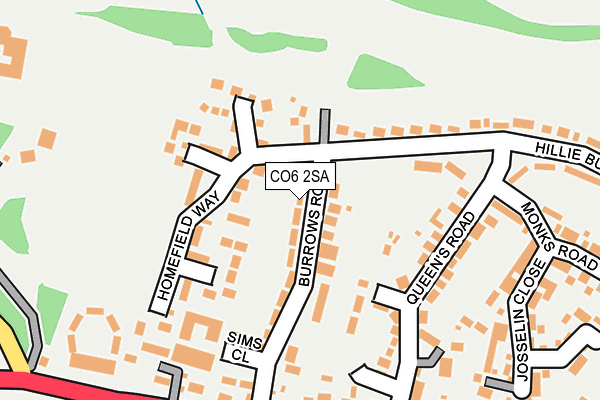 CO6 2SA map - OS OpenMap – Local (Ordnance Survey)