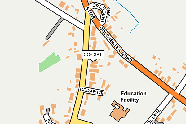 CO6 3BT map - OS OpenMap – Local (Ordnance Survey)