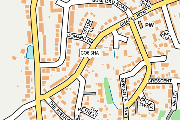 CO6 3HA map - OS OpenMap – Local (Ordnance Survey)