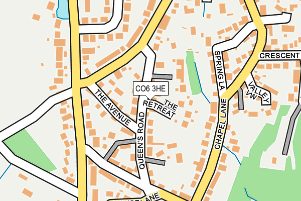 CO6 3HE map - OS OpenMap – Local (Ordnance Survey)