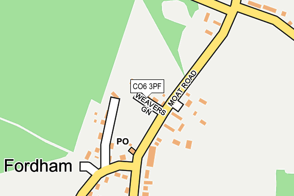 CO6 3PF map - OS OpenMap – Local (Ordnance Survey)
