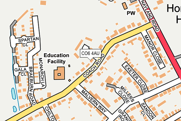 CO6 4AU map - OS OpenMap – Local (Ordnance Survey)