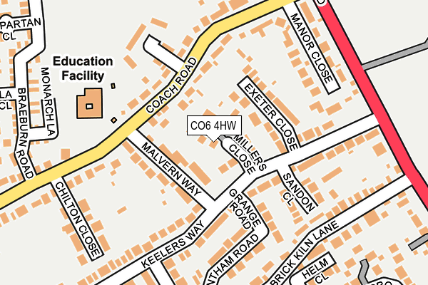 CO6 4HW map - OS OpenMap – Local (Ordnance Survey)