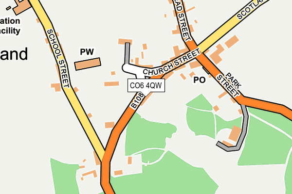 CO6 4QW map - OS OpenMap – Local (Ordnance Survey)