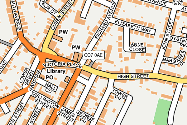 CO7 0AE map - OS OpenMap – Local (Ordnance Survey)