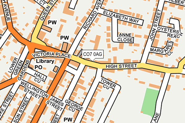 CO7 0AG map - OS OpenMap – Local (Ordnance Survey)