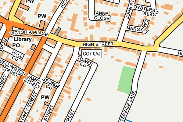 CO7 0AJ map - OS OpenMap – Local (Ordnance Survey)