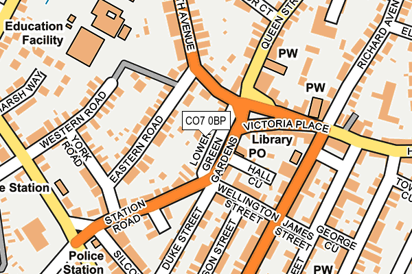 CO7 0BP map - OS OpenMap – Local (Ordnance Survey)
