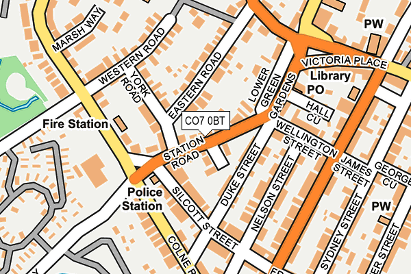 CO7 0BT map - OS OpenMap – Local (Ordnance Survey)
