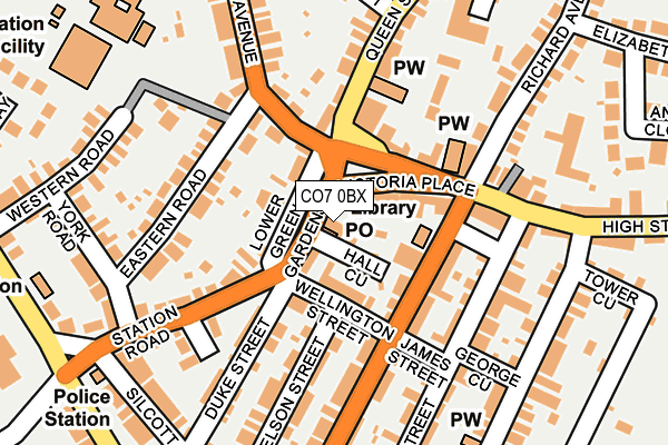 CO7 0BX map - OS OpenMap – Local (Ordnance Survey)