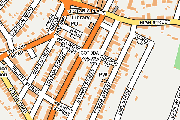 CO7 0DA map - OS OpenMap – Local (Ordnance Survey)