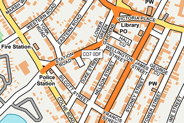 CO7 0DF map - OS OpenMap – Local (Ordnance Survey)